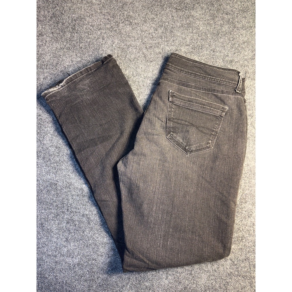 Riders by Lee Bootcut Jeans Womens 14 Black Denim‎ Stretch Flat Front Dark Wash